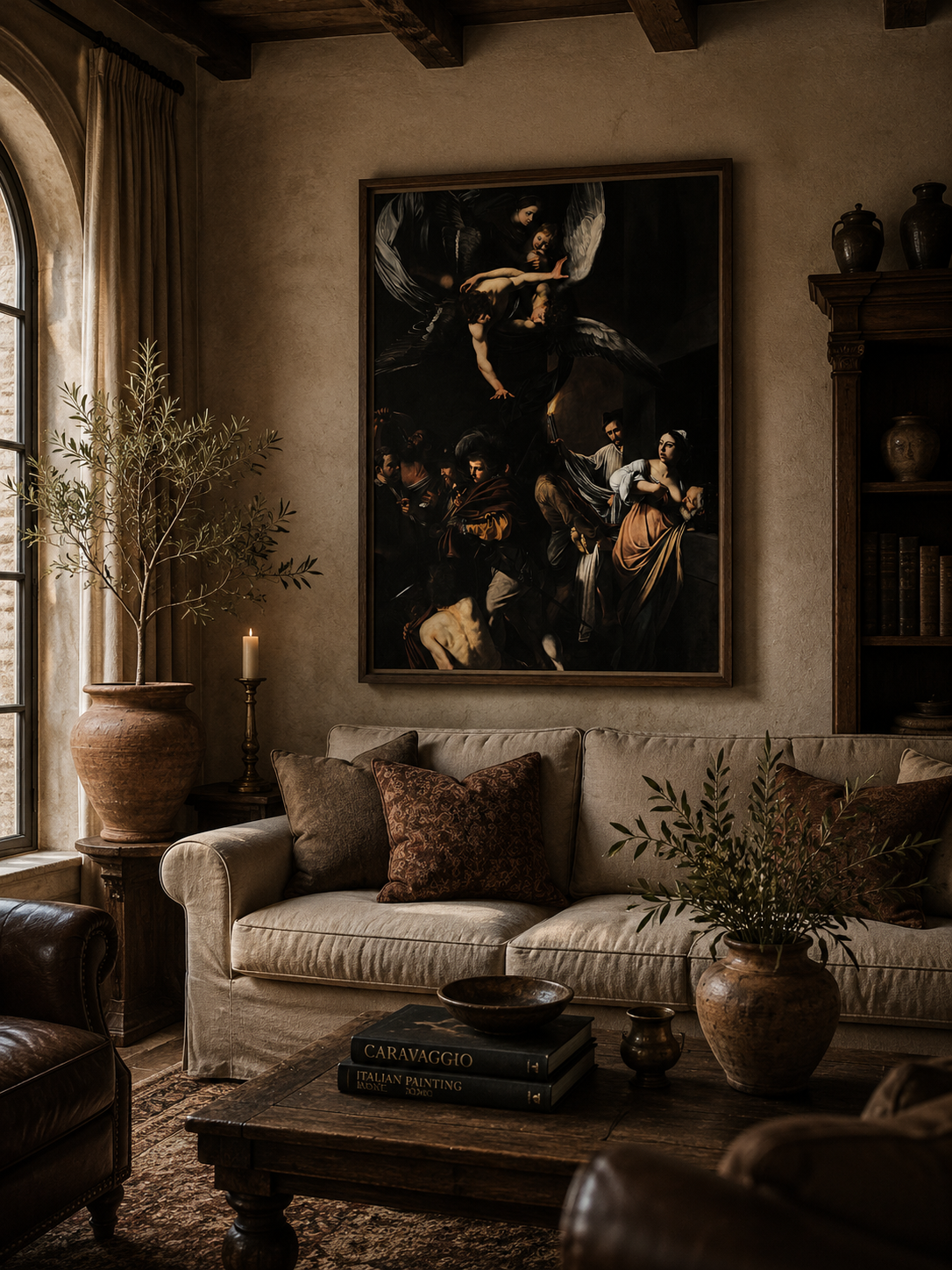 The Seven Works of Mercy – Caravaggio Framed Canvas Print | Baroque Religious Wall Art