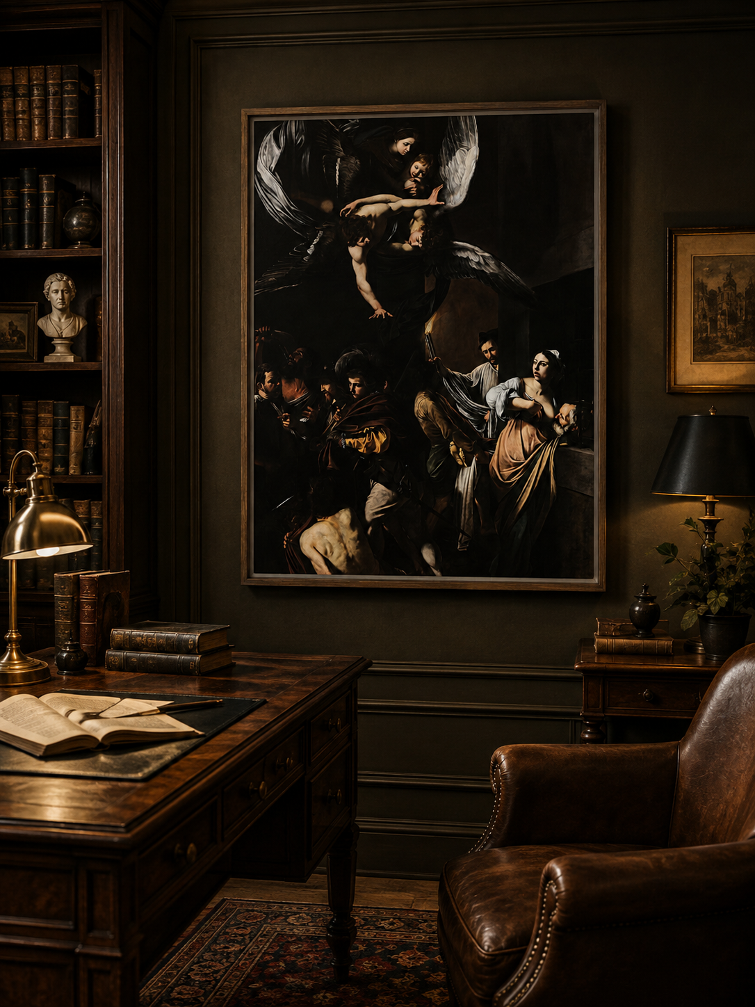 The Seven Works of Mercy – Caravaggio Framed Canvas Print | Baroque Religious Wall Art