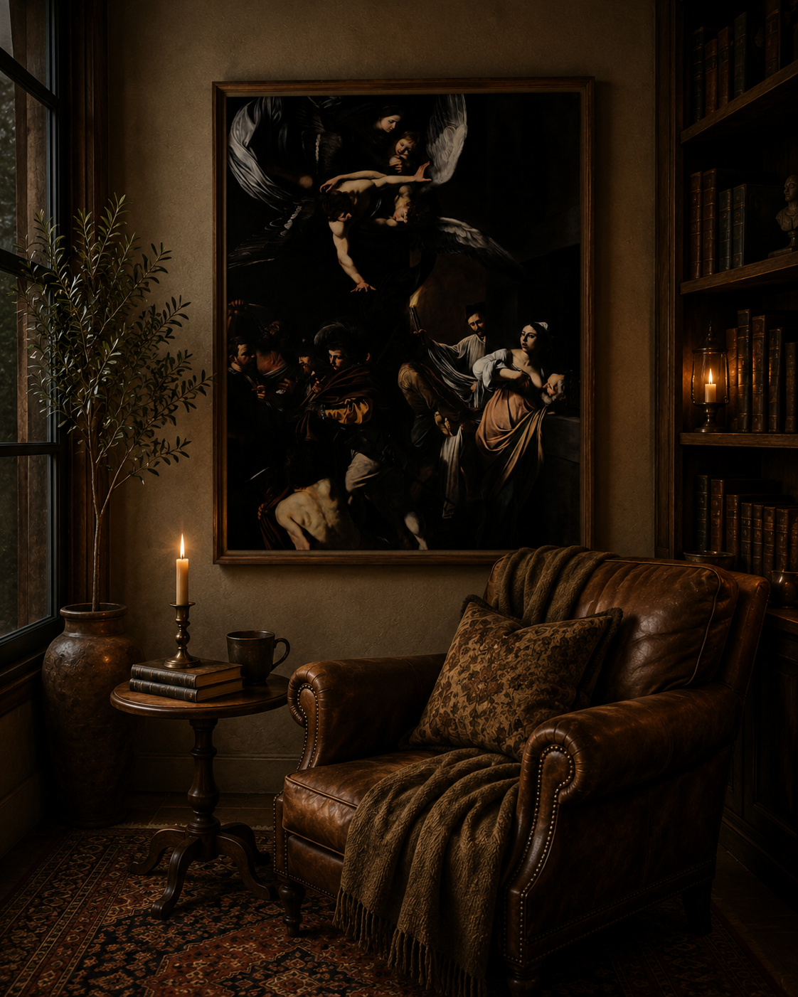 The Seven Works of Mercy – Caravaggio Framed Canvas Print | Baroque Religious Wall Art