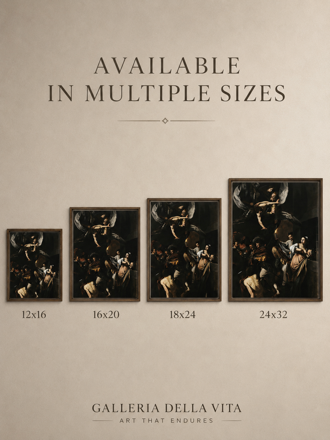 The Seven Works of Mercy – Caravaggio Framed Canvas Print | Baroque Religious Wall Art