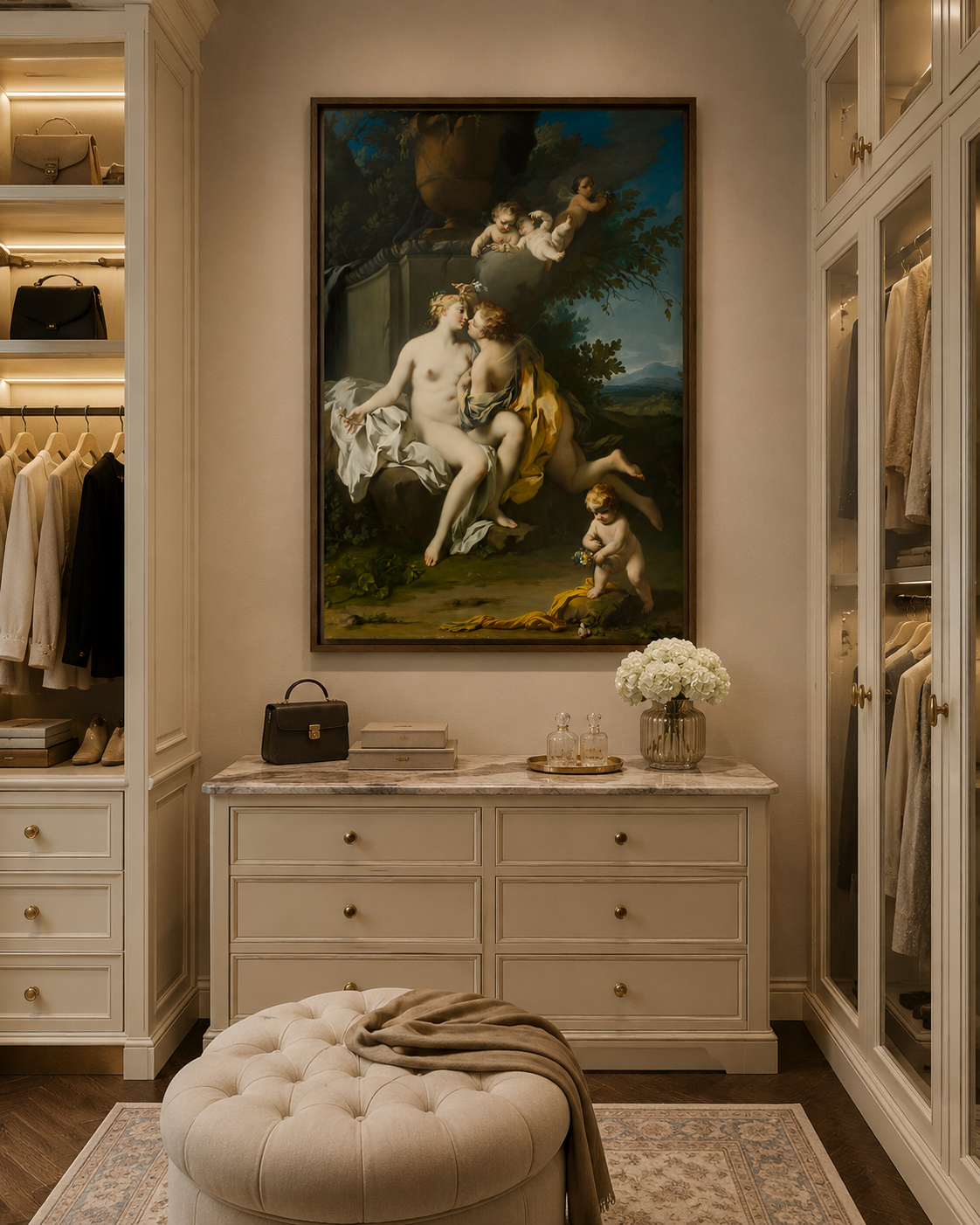 Flora and Zephyr – Jacopo Amigoni Framed Canvas Print | Rococo Mythology Wall Art