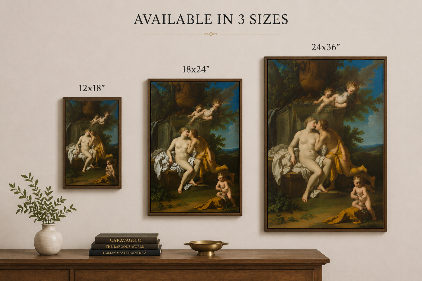 Flora and Zephyr – Jacopo Amigoni Framed Canvas Print | Rococo Mythology Wall Art