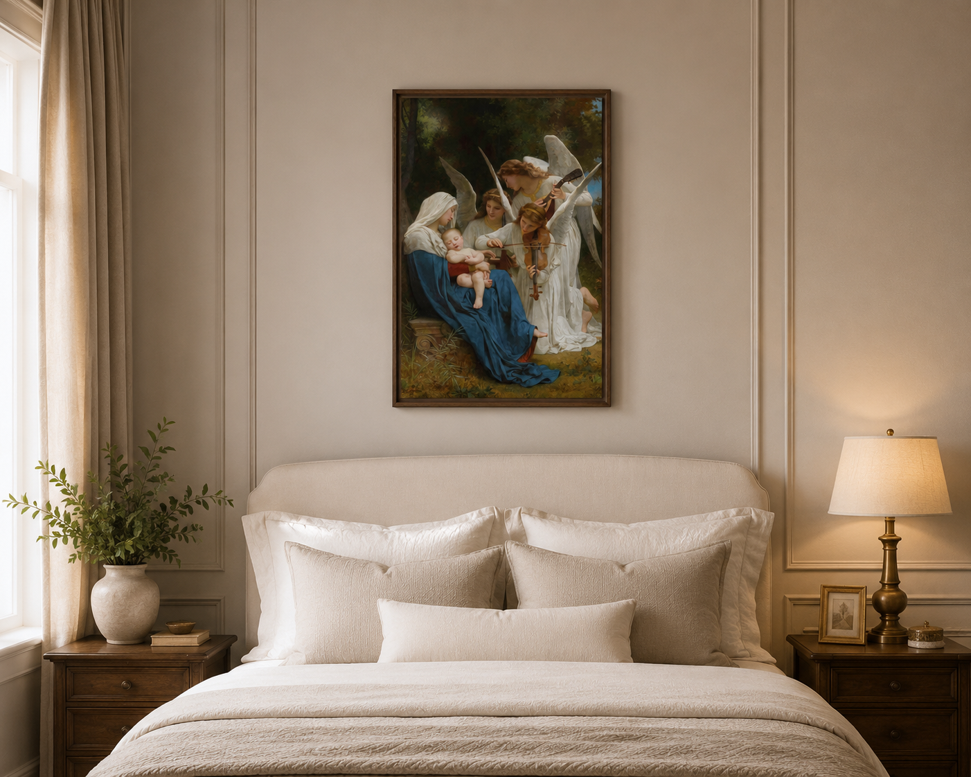 The Song of the Angels – William-Adolphe Bouguereau Framed Canvas Print | Classical Religious Wall Art