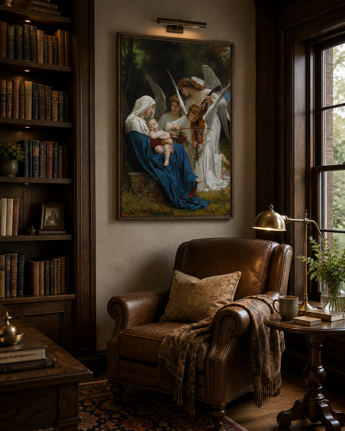 The Song of the Angels – William-Adolphe Bouguereau Framed Canvas Print | Classical Religious Wall Art