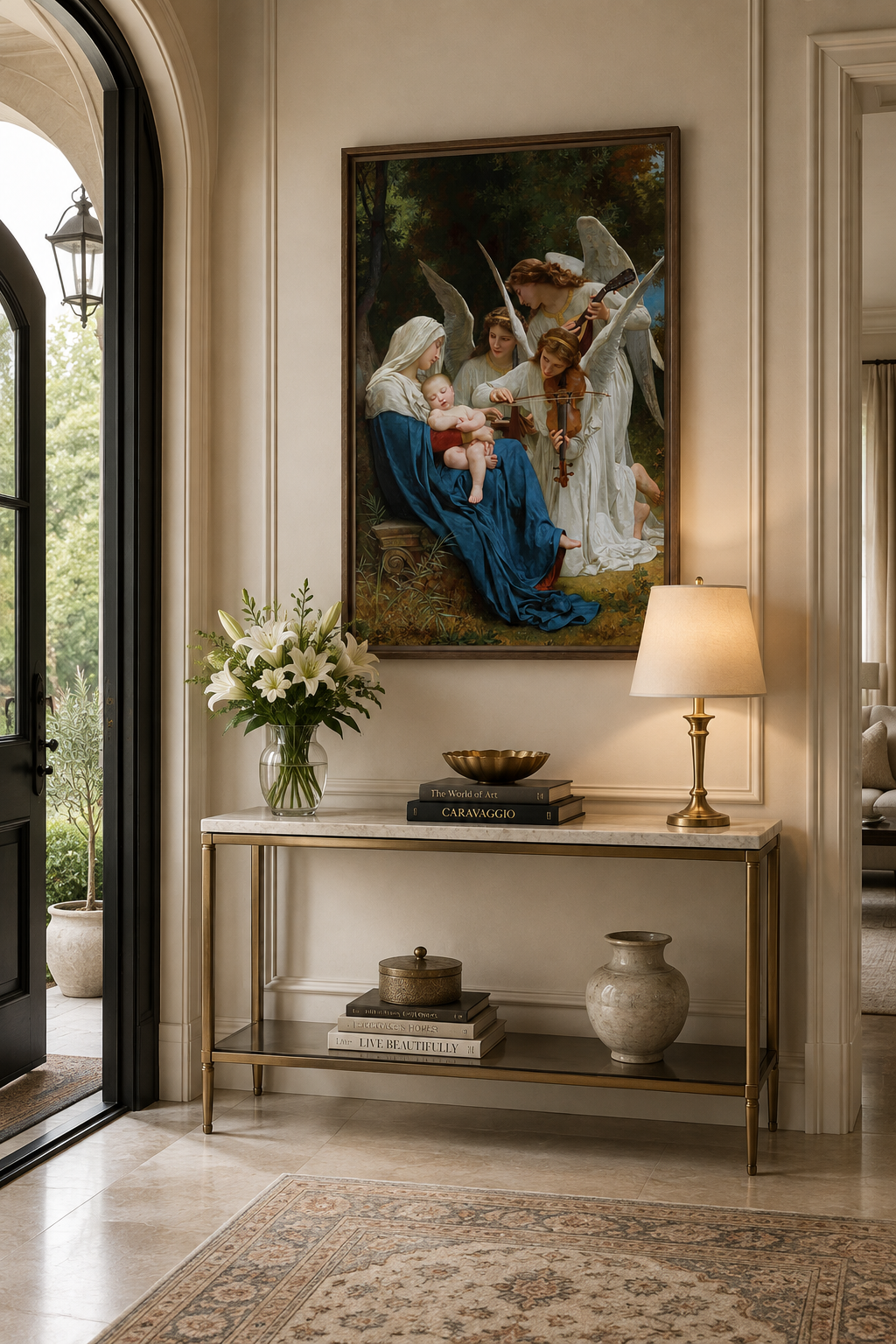 The Song of the Angels – William-Adolphe Bouguereau Framed Canvas Print | Classical Religious Wall Art