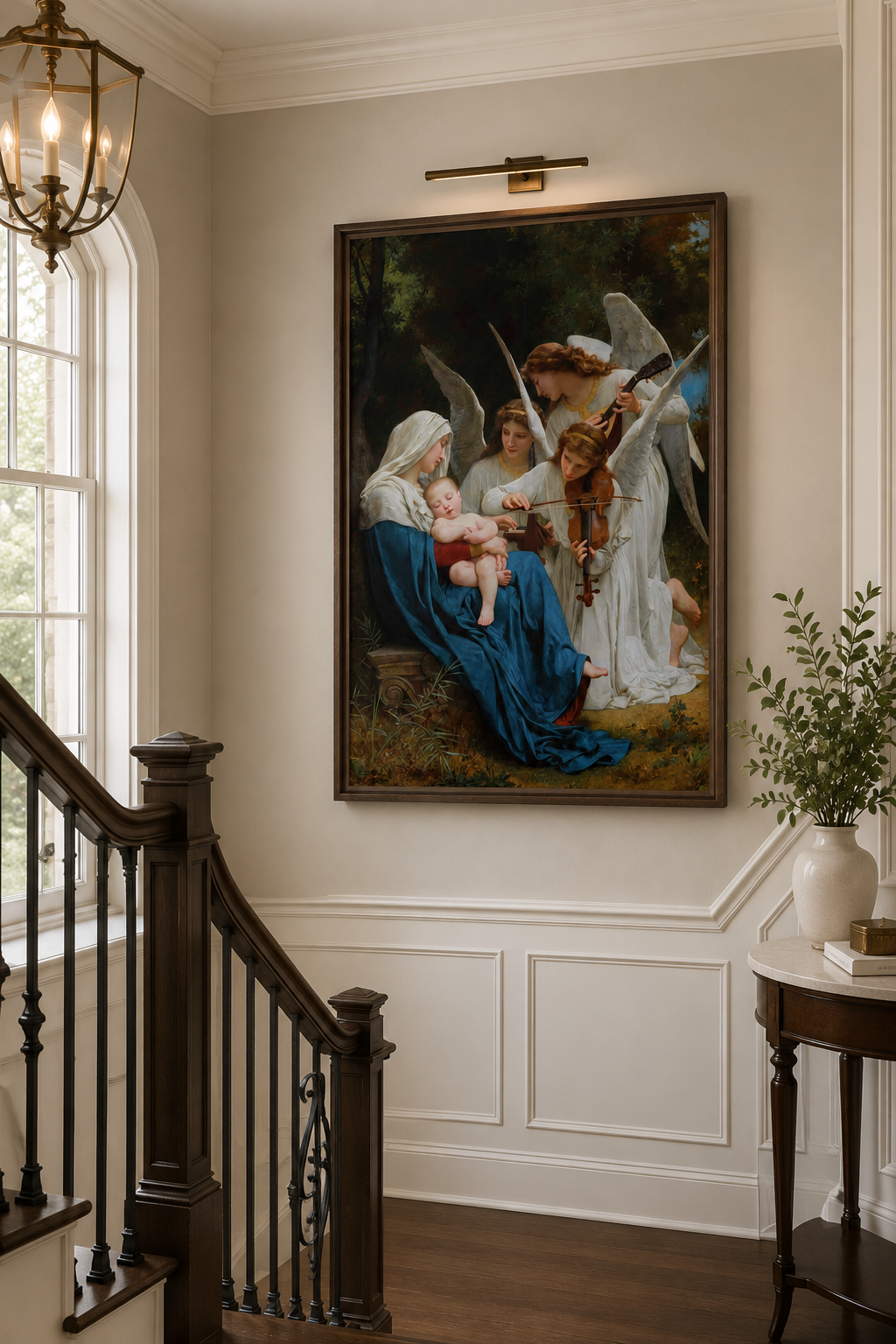 The Song of the Angels – William-Adolphe Bouguereau Framed Canvas Print | Classical Religious Wall Art