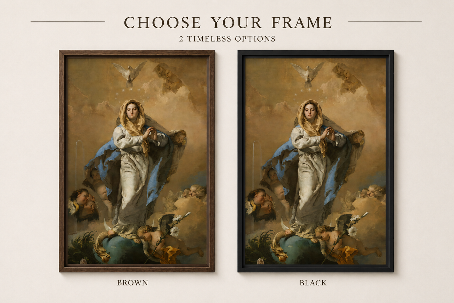 The Immaculate Conception – Giovanni Battista Tiepolo Framed Canvas Print | Italian Baroque Religious Wall Art