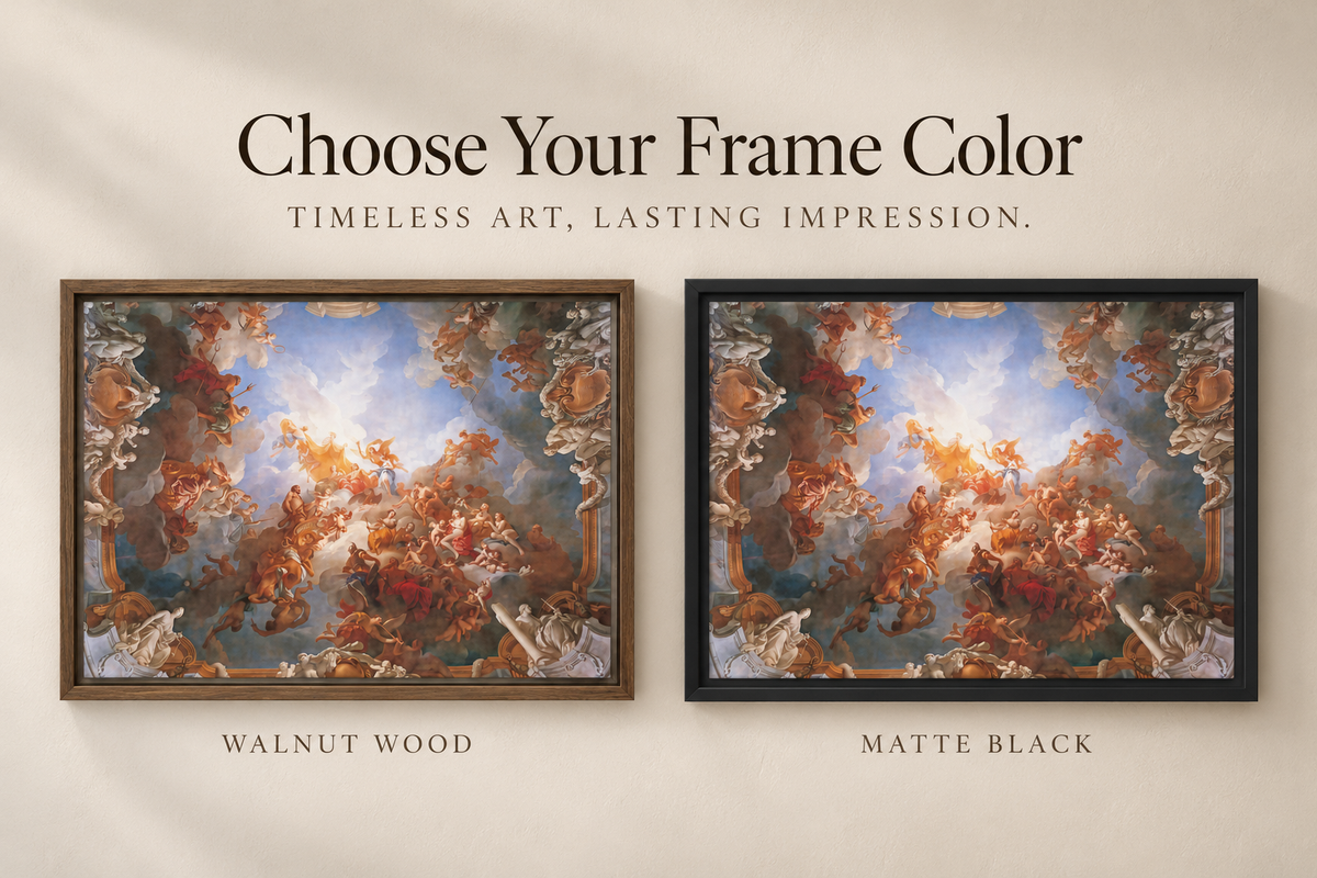 The Apotheosis of Hercules – François Lemoyne Framed Canvas Print | French Baroque Mythology Wall Art