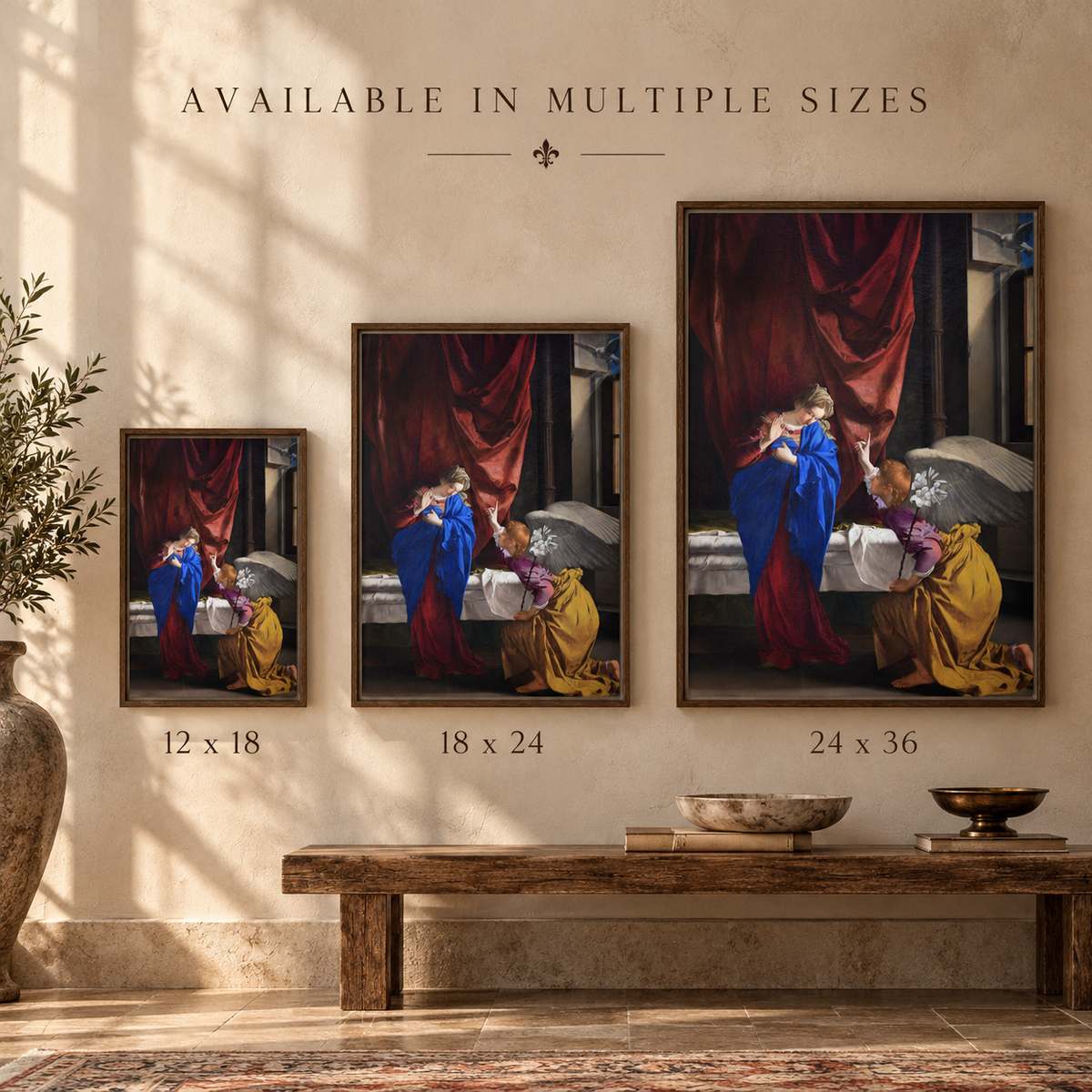 The Annunciation – Orazio Gentileschi Framed Canvas Print | Italian Baroque Religious Wall Art