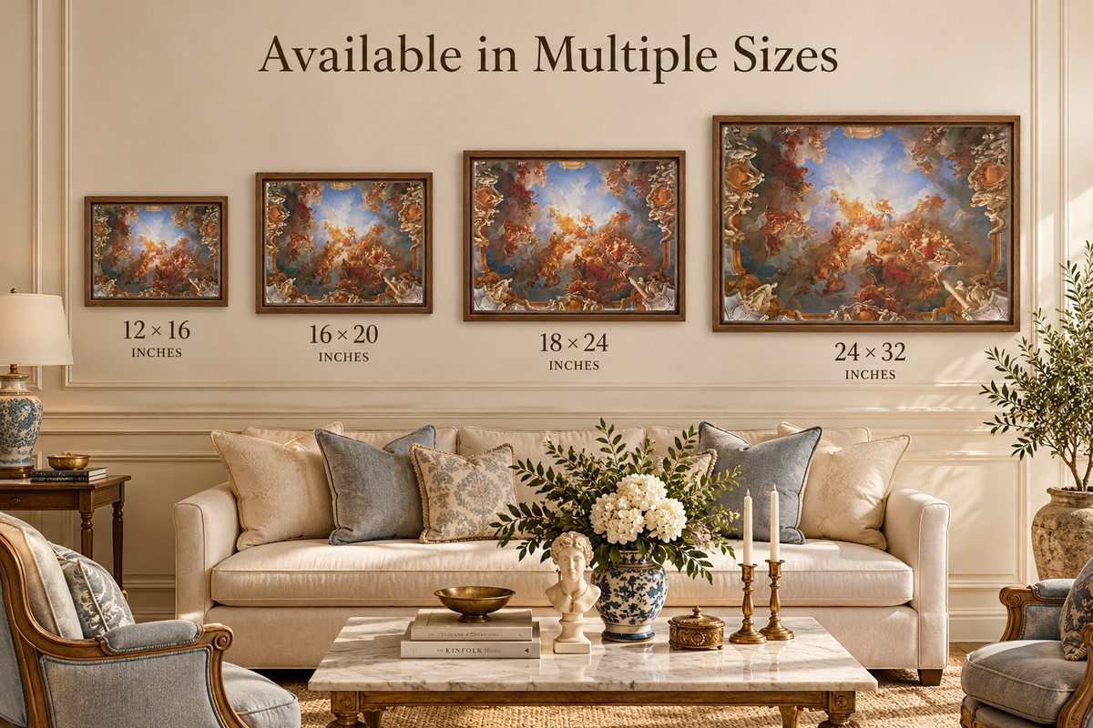 The Apotheosis of Hercules – François Lemoyne Framed Canvas Print | French Baroque Mythology Wall Art