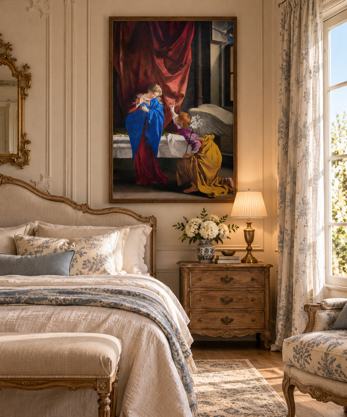 The Annunciation – Orazio Gentileschi Framed Canvas Print | Italian Baroque Religious Wall Art