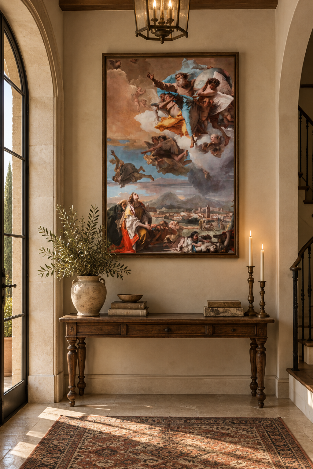Saint Thecla Praying for the Plague-Stricken – Giovanni Battista Tiepolo Framed Canvas Print | Baroque Religious Wall Art
