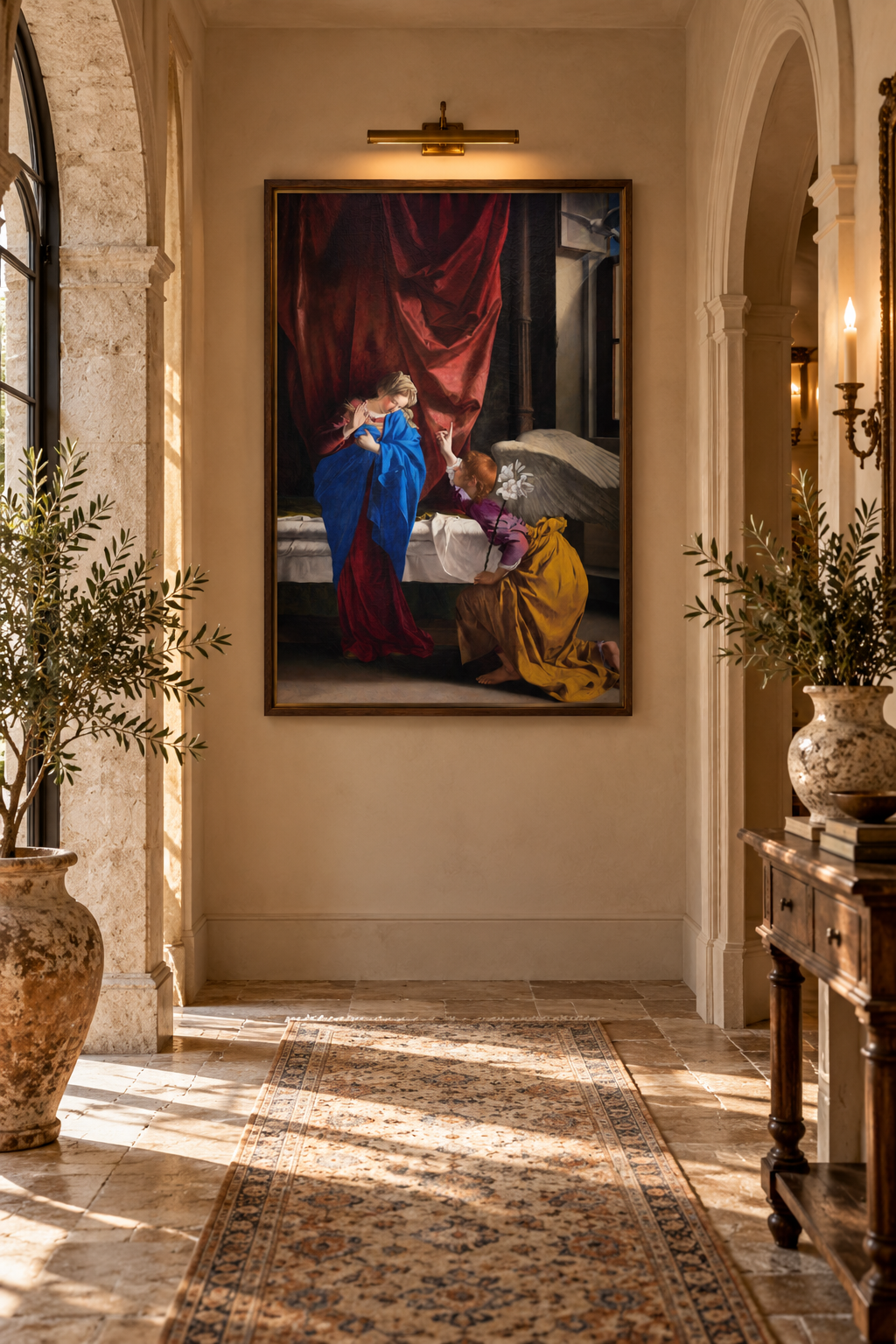 The Annunciation – Orazio Gentileschi Framed Canvas Print | Italian Baroque Religious Wall Art