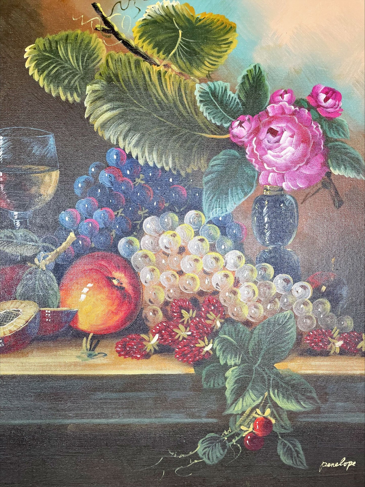 "The Fruit of Grace" Original oil painting on board by Penelope