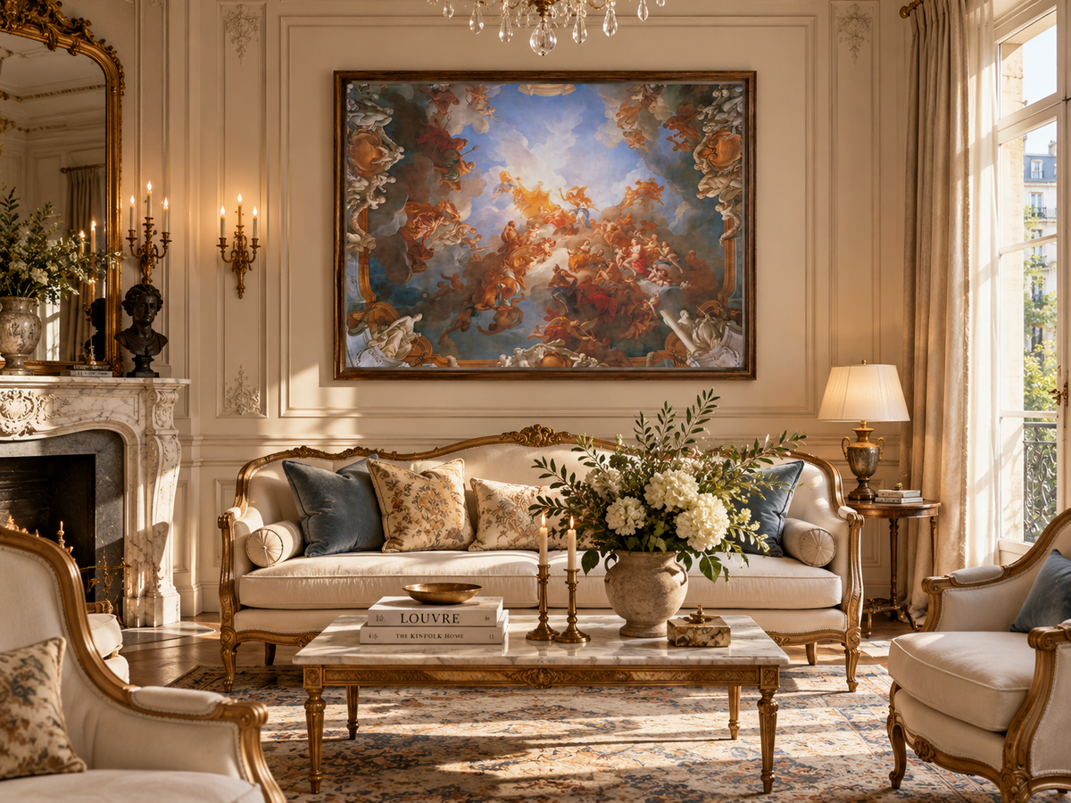 The Apotheosis of Hercules – François Lemoyne Framed Canvas Print | French Baroque Mythology Wall Art