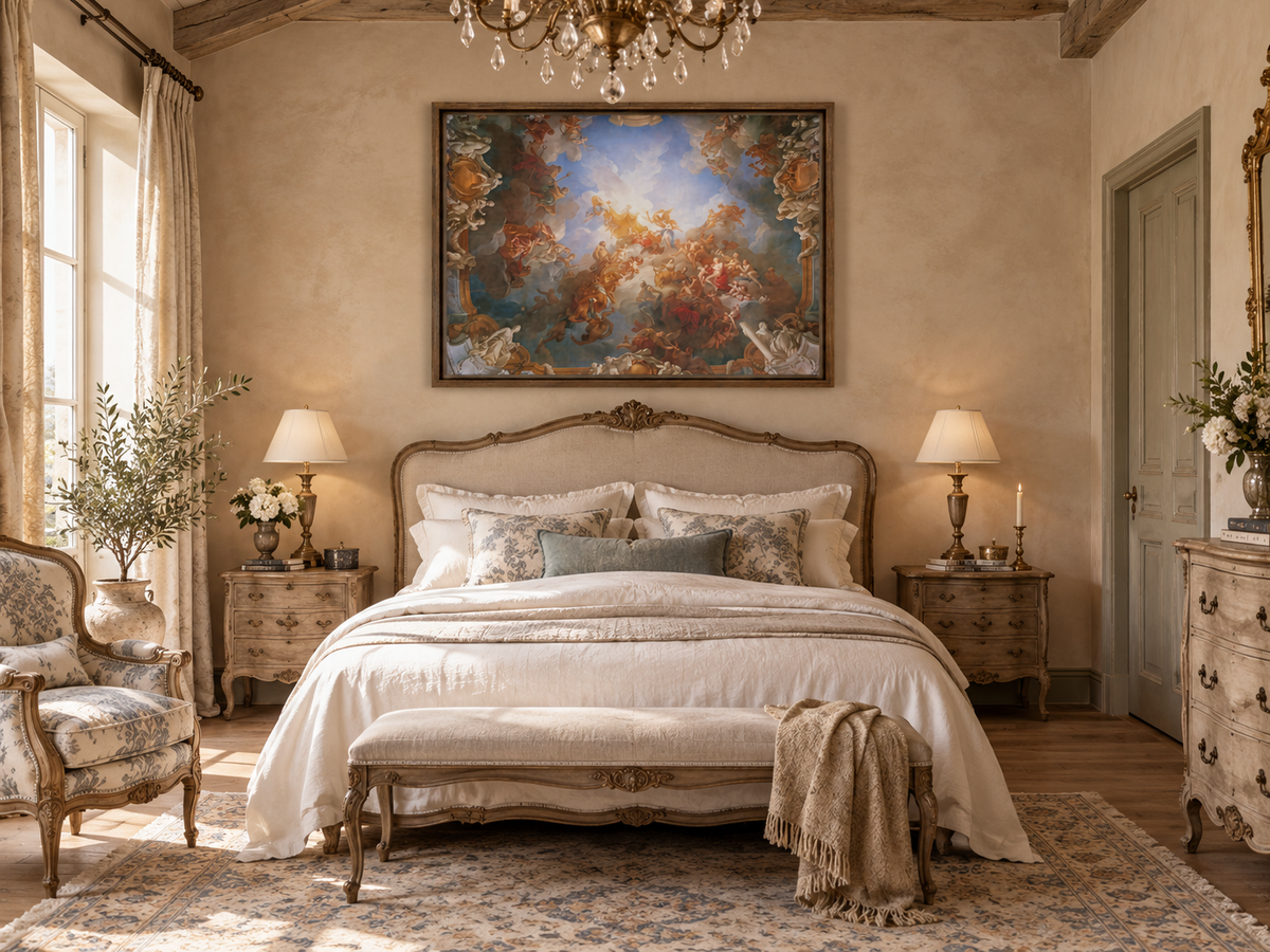 The Apotheosis of Hercules – François Lemoyne Framed Canvas Print | French Baroque Mythology Wall Art