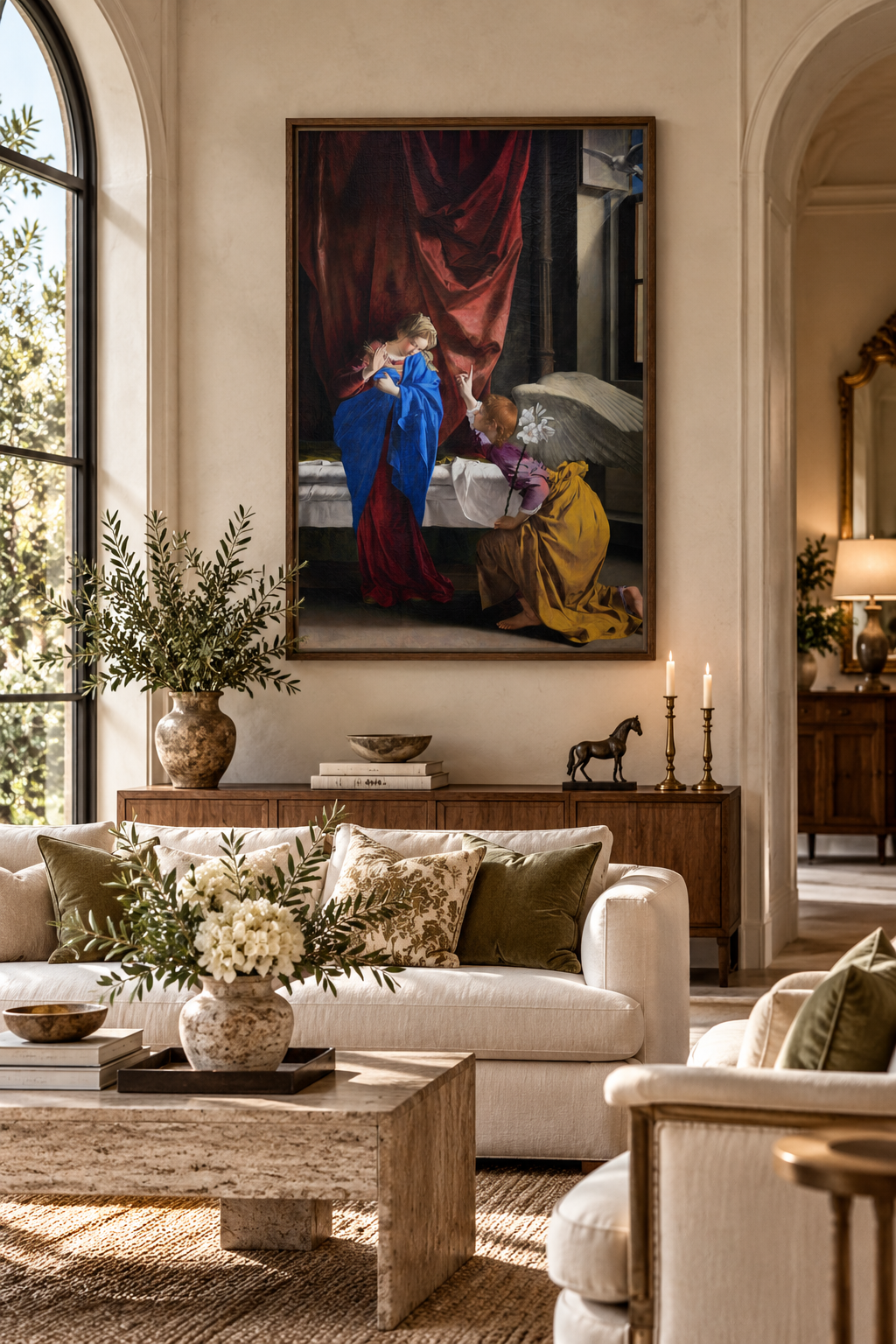 The Annunciation – Orazio Gentileschi Framed Canvas Print | Italian Baroque Religious Wall Art