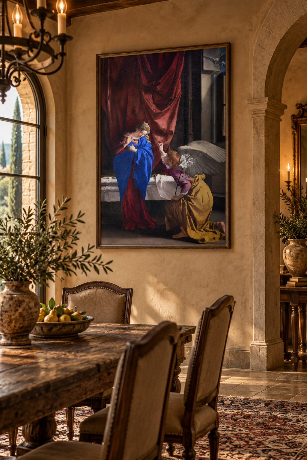 The Annunciation – Orazio Gentileschi Framed Canvas Print | Italian Baroque Religious Wall Art
