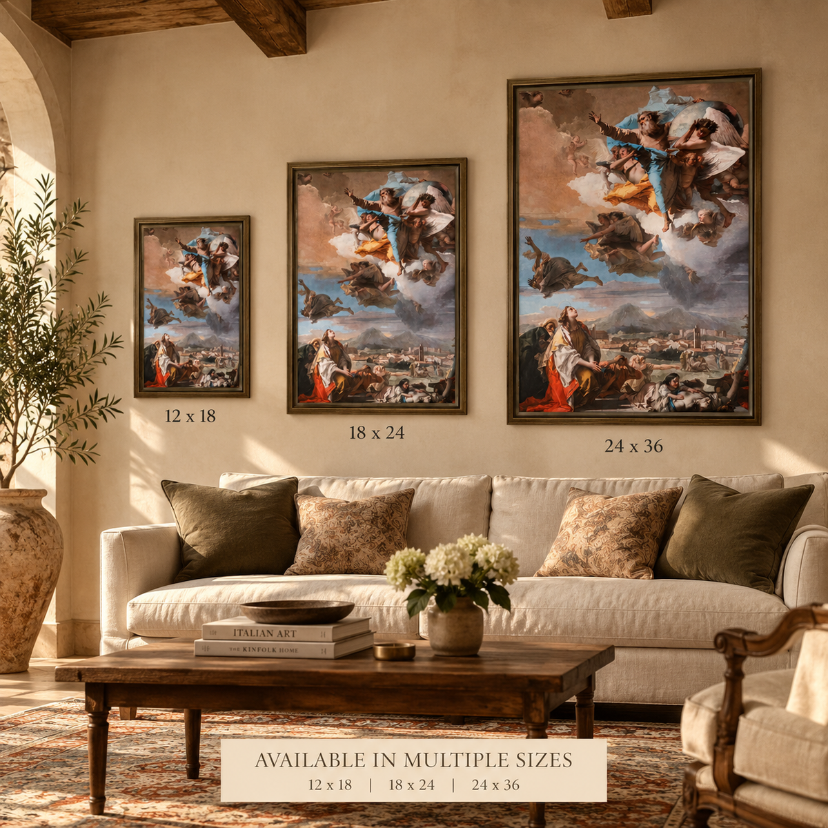Saint Thecla Praying for the Plague-Stricken – Giovanni Battista Tiepolo Framed Canvas Print | Baroque Religious Wall Art